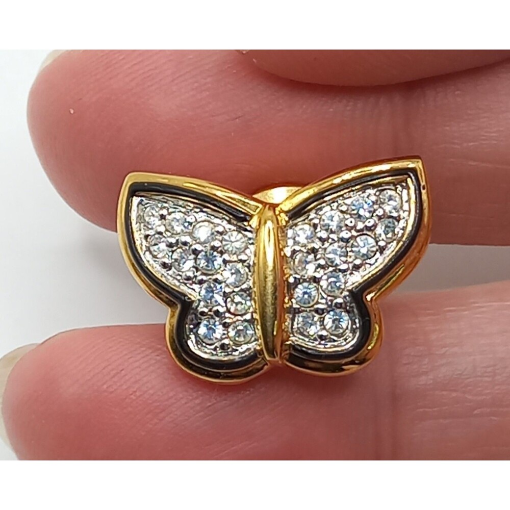 Swarovski Butterfly Lapel Pin Tie Tac Signed